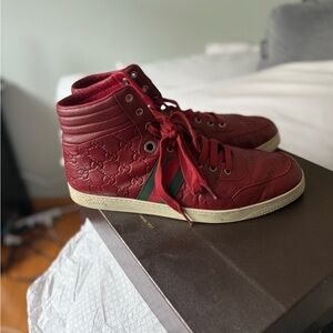 Gucci Red High-Top Sneakers
